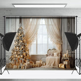 Lofaris Elegant Fenster Licht Weihnachten Baum Sofa Hintergrund